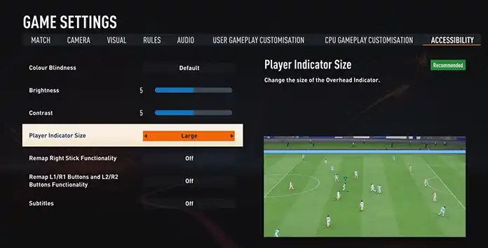 FIFA 21  Accessibility Options – GameAccess