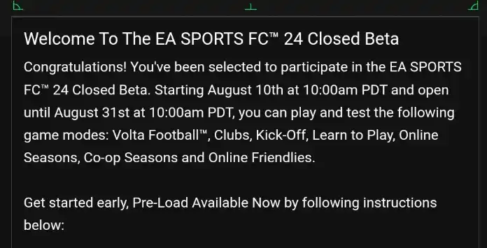 FC 24 Closed Beta