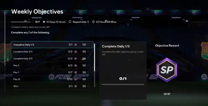 FC 26 Weekly Objectives