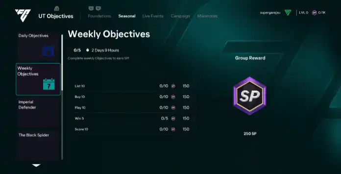 FC 26 Weekly Objectives
