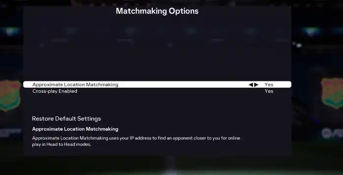 FC 26 Matchmaking Settings
