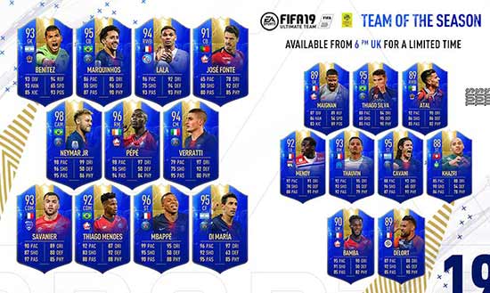 FIFA 19 Ligue 1 TOTS