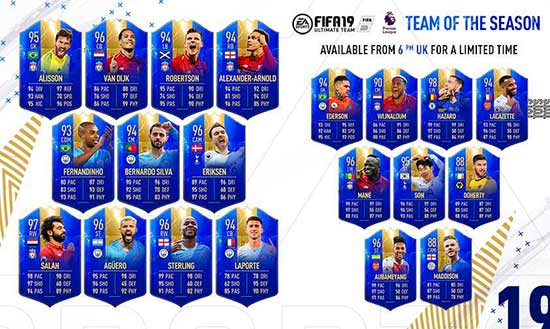 FIFA 19 Premier League TOTS