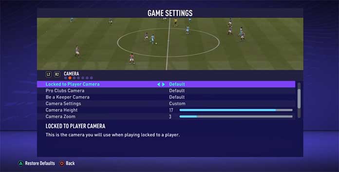 FIFA 21 Camera Settings