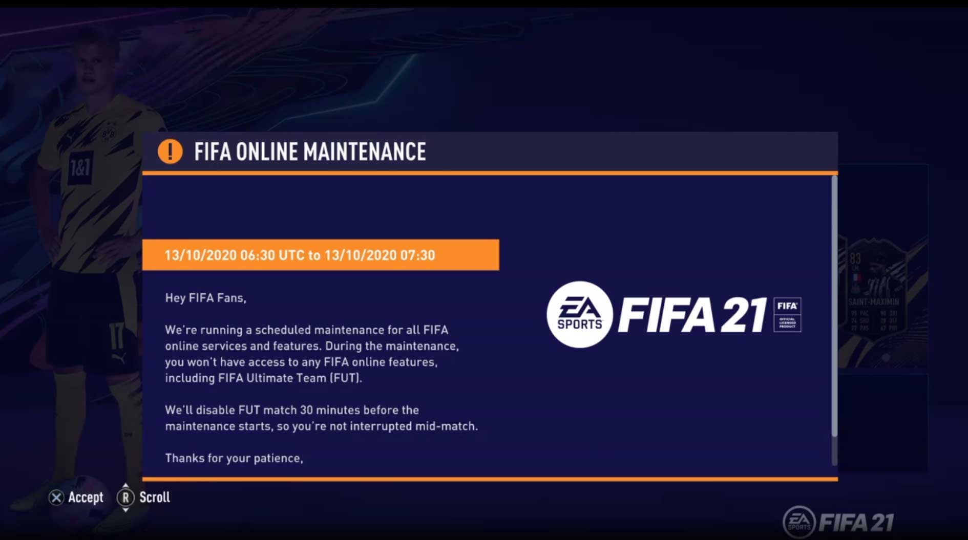 FIFA 21 Maintenance Times - FIFA 21 Servers & FUT Downtimes