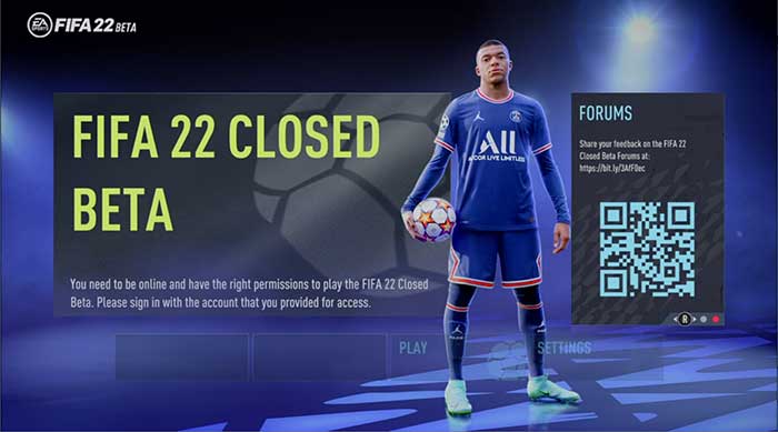 FIFA 22 Beta Screen