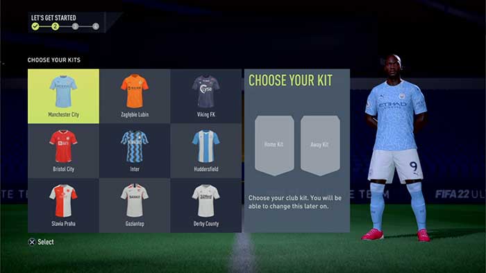 Step 2 - Choose Home and Away Kits