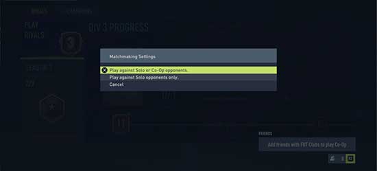 FUT 22 Rivals Matchmaking
