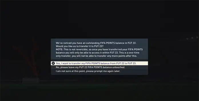 FIFA 23 Carryover