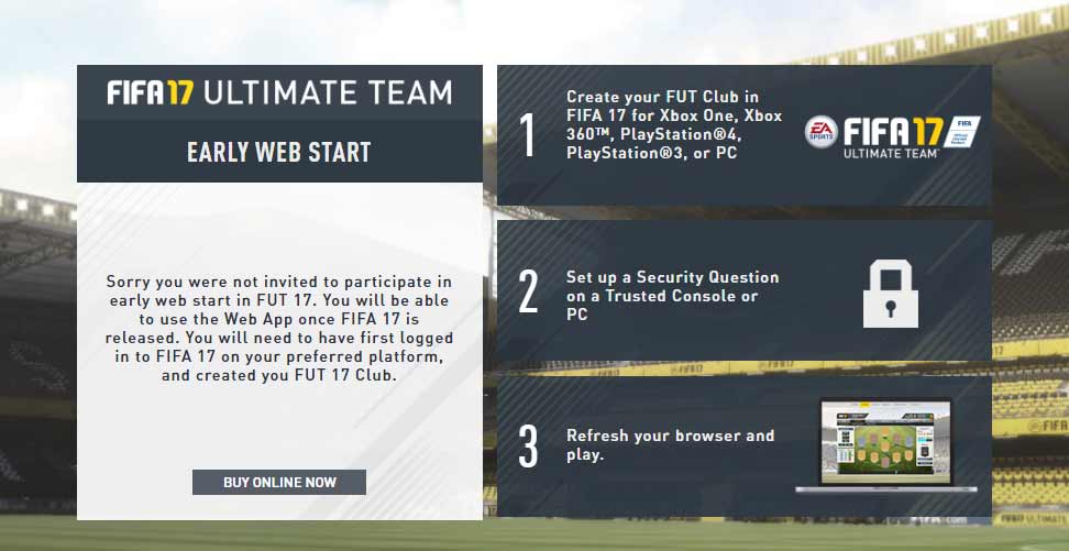 FIFA 17 Web App Troubleshooting