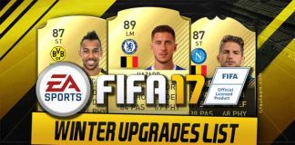 FIFA 17 Winter Upgraded Cards - Complete and Updated List