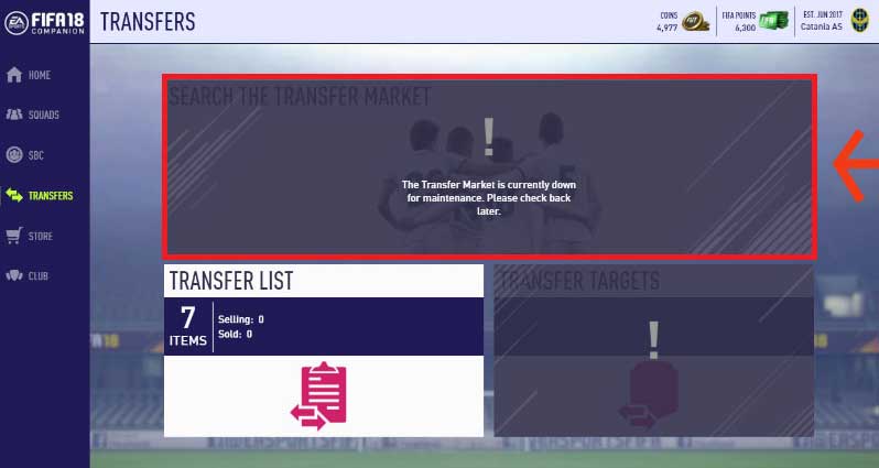 FIFA 18 Web App Troubleshooting