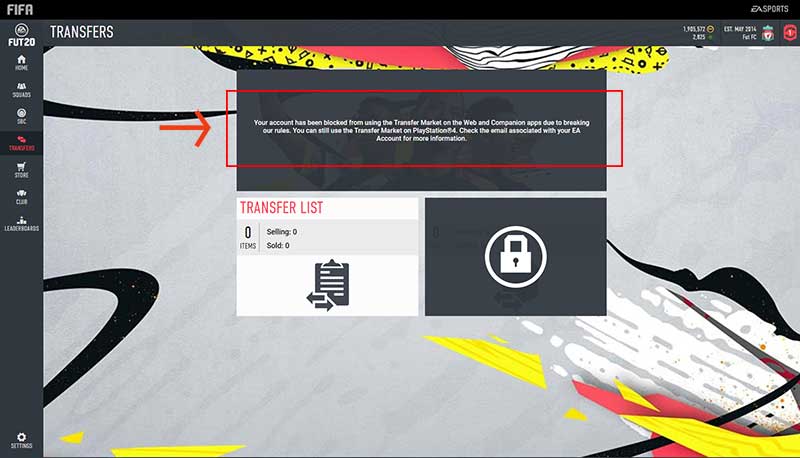 FIFA 20 Web App Troubleshooting